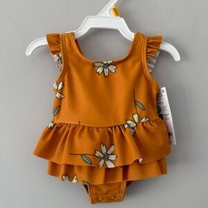 NWT Carter's Orange Floral Baby Swimsuit